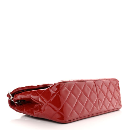 Chanel Patent Quilted Jumbo Double Flap Red 4 of 11