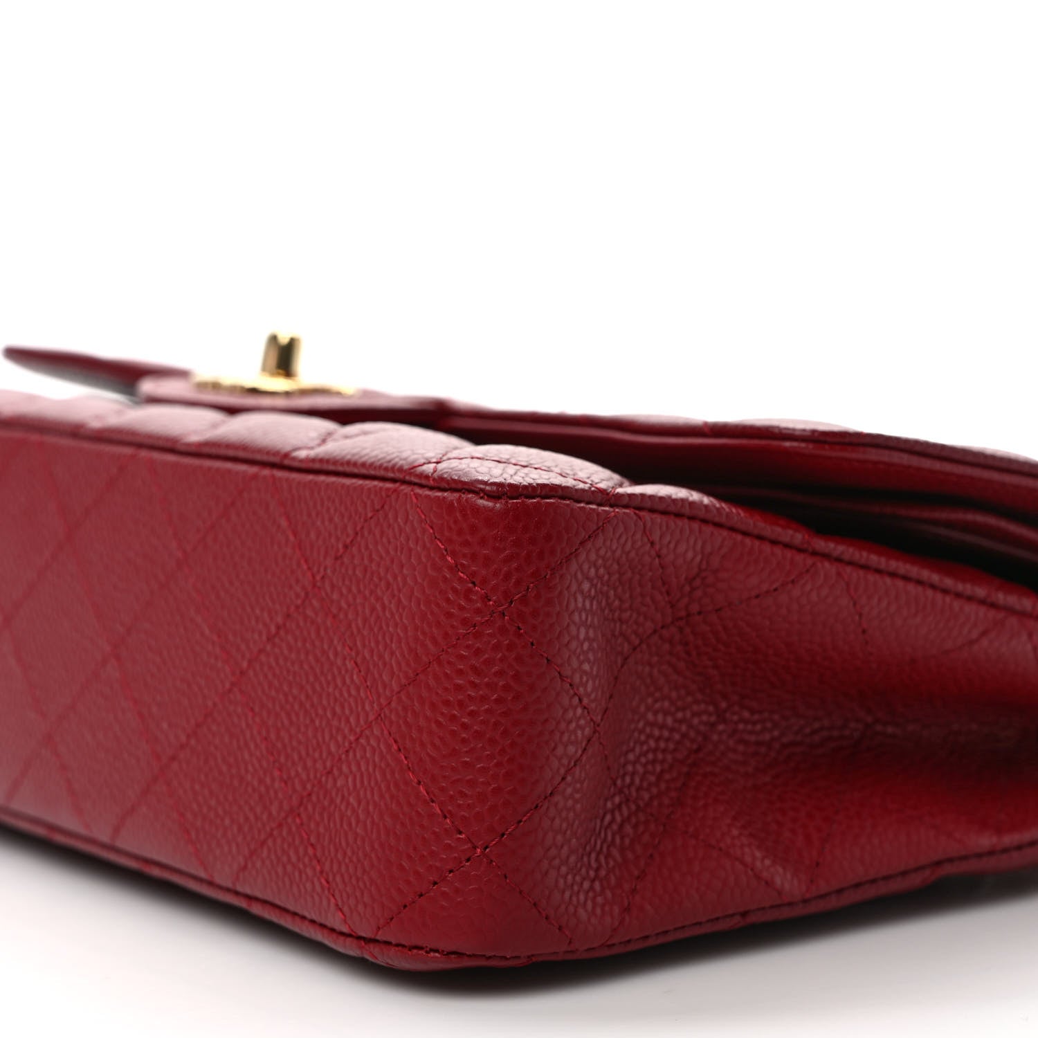 Chanel Caviar Quilted Medium Double Flap Dark Red 9 of 9