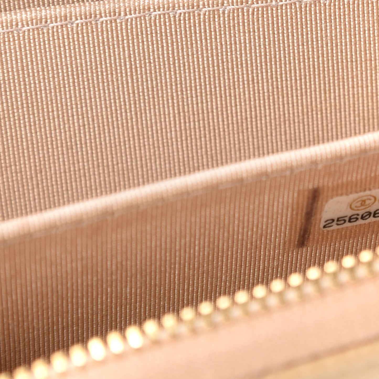 Caviar Quilted Zip Around Coin Purse Beige