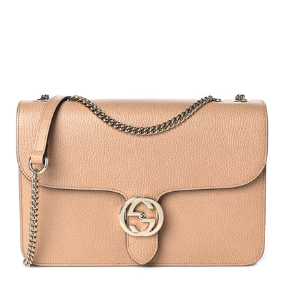 Gucci Dollar Calfskin Interlocking G Shoulder Bag Camelia 1 of 9