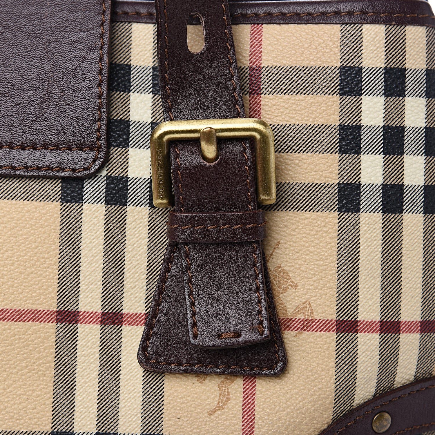Burberry Haymarket Check Buckle Satchel Chocolate 11 of 14