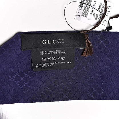 Gucci Silk Fox Fur Panel Scarf Purple 3 of 5