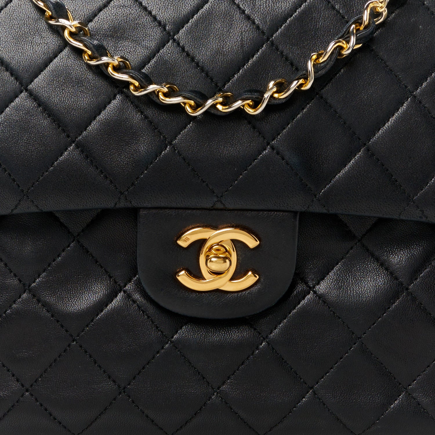 Chanel Lambskin Quilted Medium Double Flap Black 10 of 14