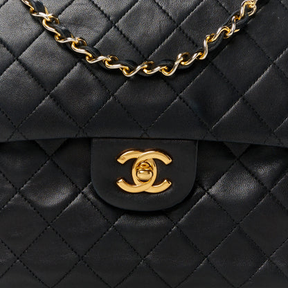 Chanel Lambskin Quilted Medium Double Flap Black 10 of 14