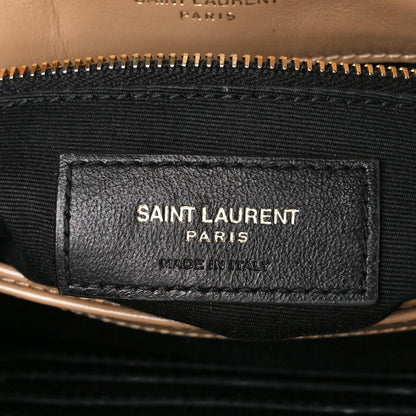 Saint Laurent Calfskin Y Quilted Monogram Toy Loulou Crossbody Bag Dark Beige 7 of 11