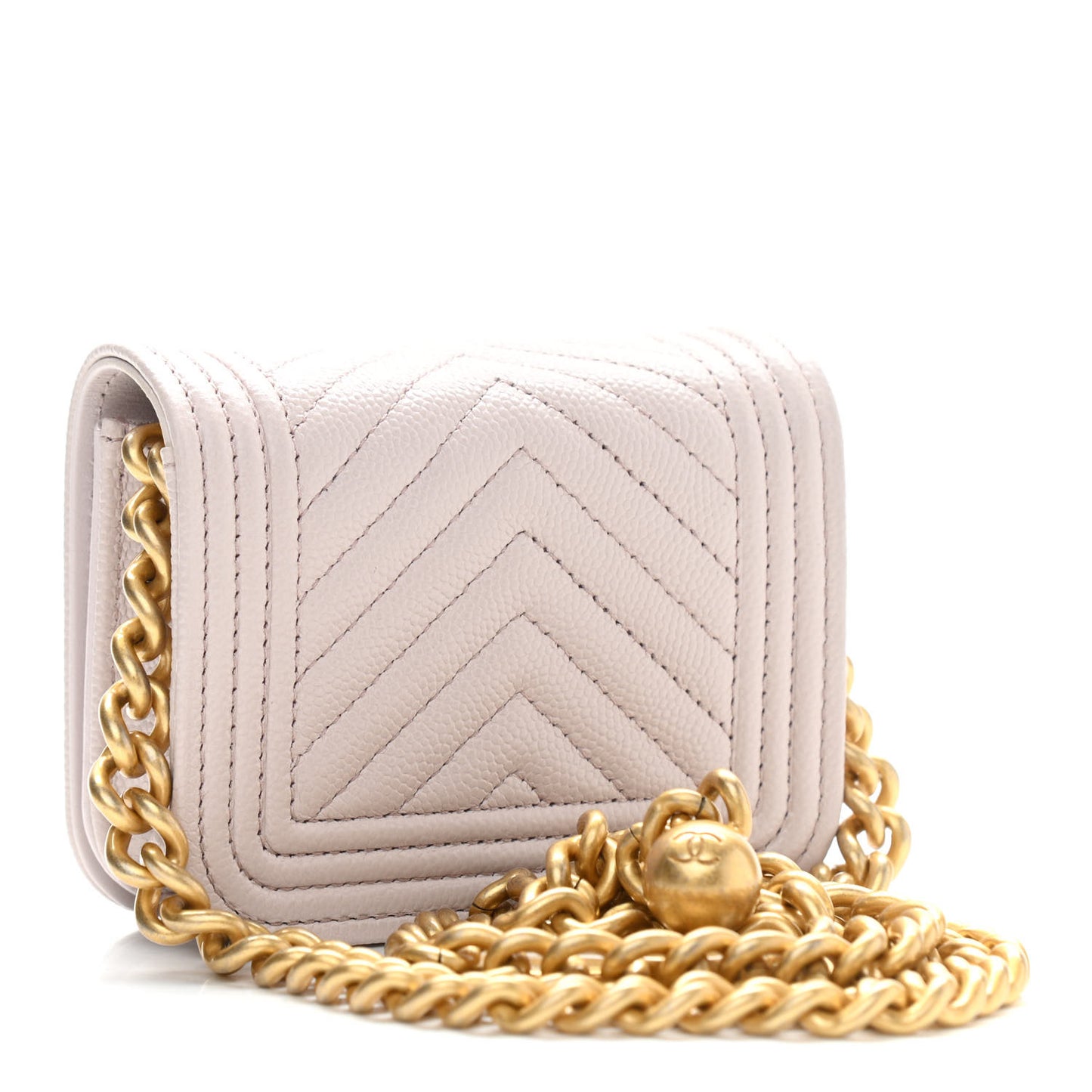 Caviar Chevron Boy Flap Waist Belt Bag Light Purple