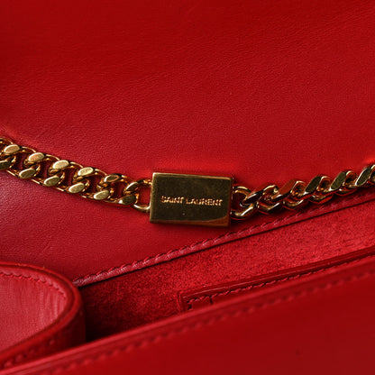 Saint Laurent Smooth Calfskin Medium Classic Monogram Kate Tassel Satchel New Red 7 of 12
