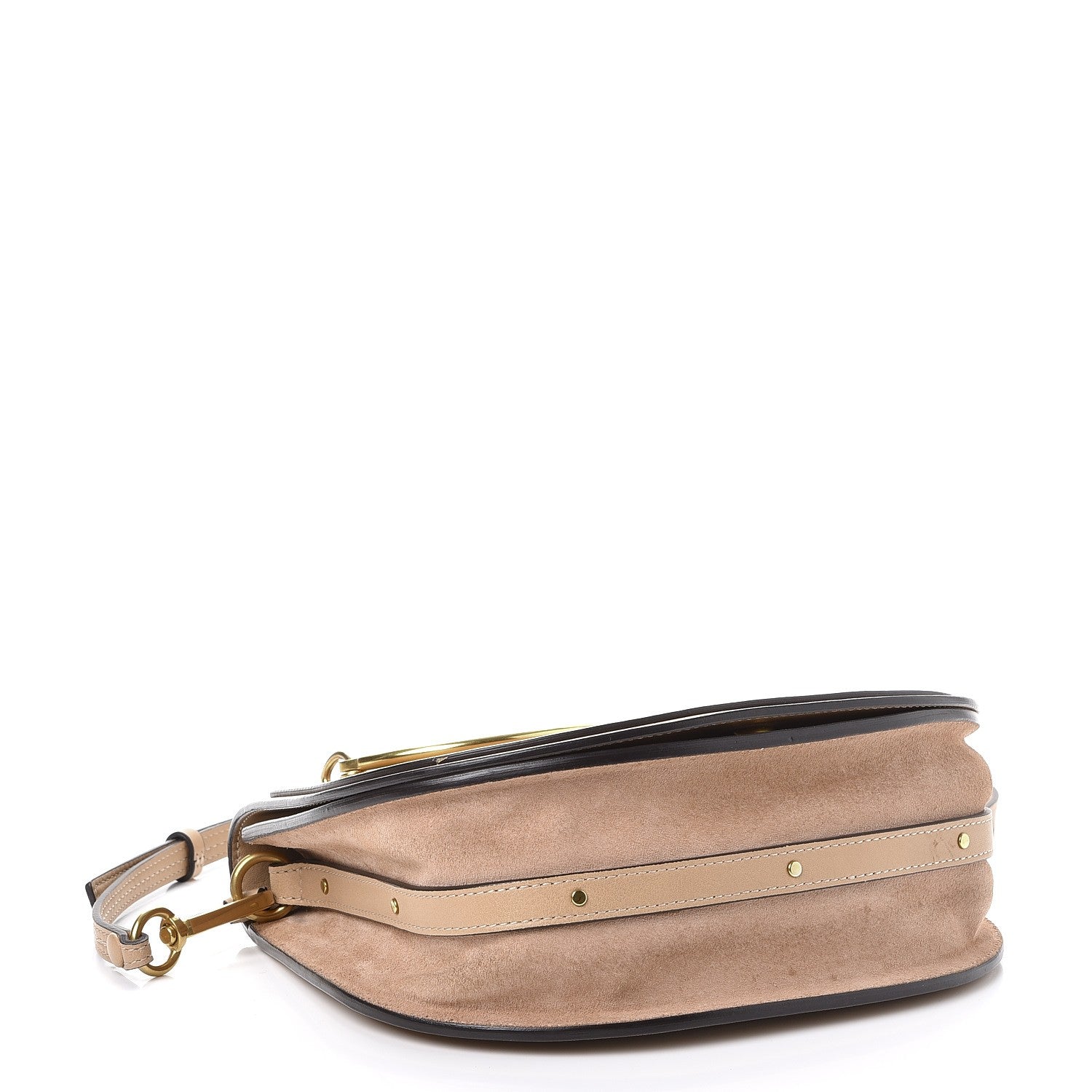 Chloe Calfskin Suede Medium Nile Bracelet Bag Biscotti Beige 4 of 14