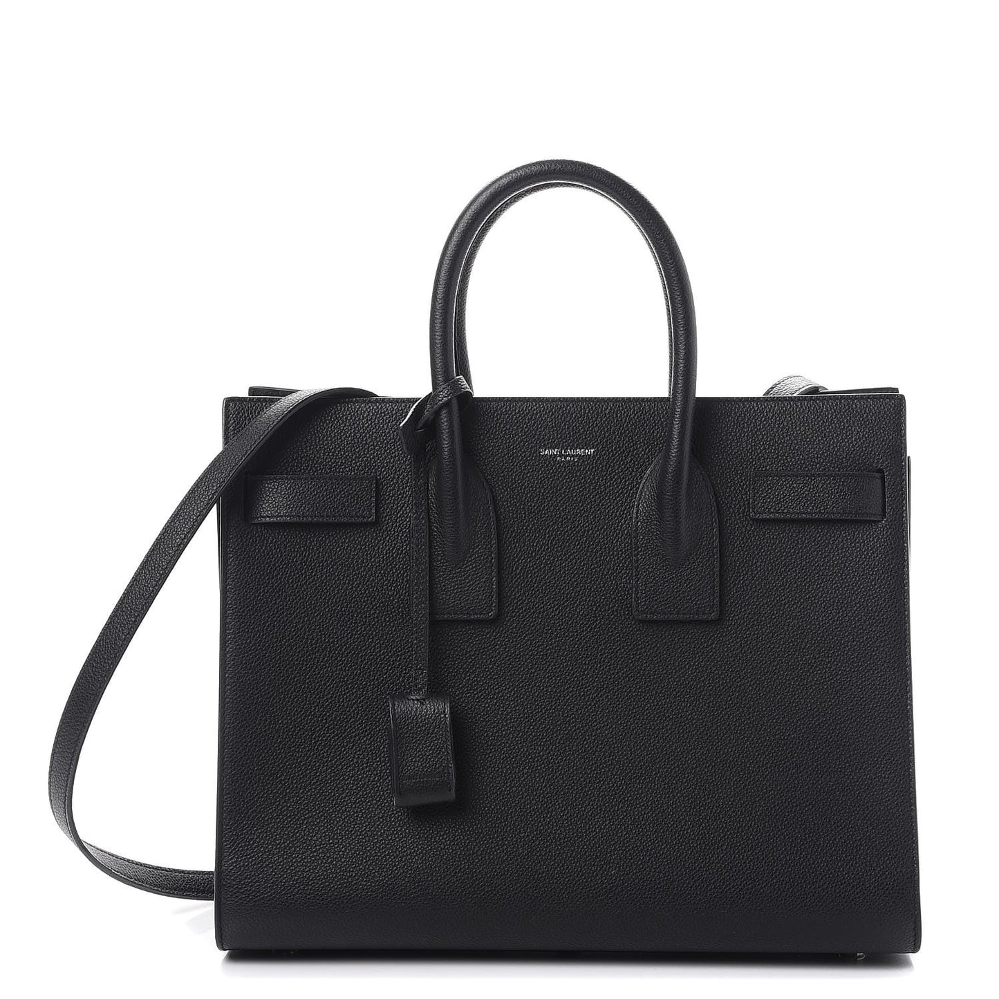 Grained Calfskin Small Sac De Jour Black