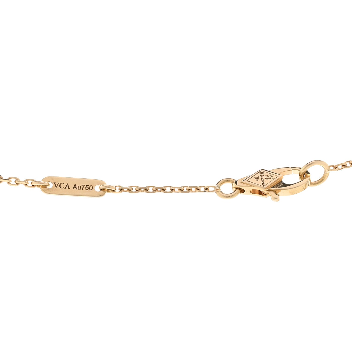 Van Cleef & Arpels 18K Yellow Gold Mother of Pearl Sweet Alhambra Pendant Necklace 4 of 5