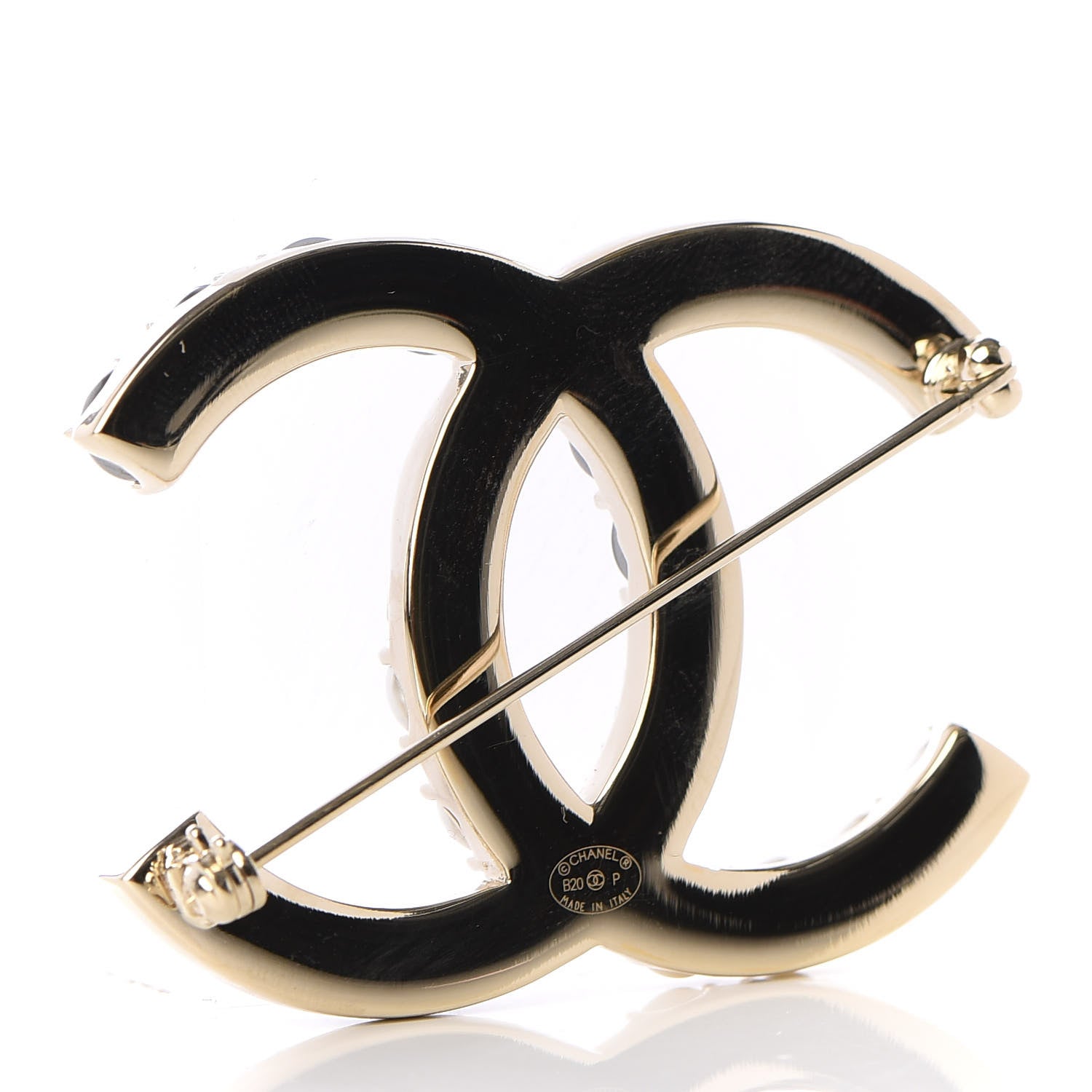 Chanel Pearl Crystal Bright Young Thing CC Brooch Gold 2 of 4