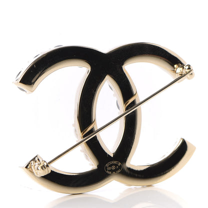 Chanel Pearl Crystal Bright Young Thing CC Brooch Gold 2 of 4