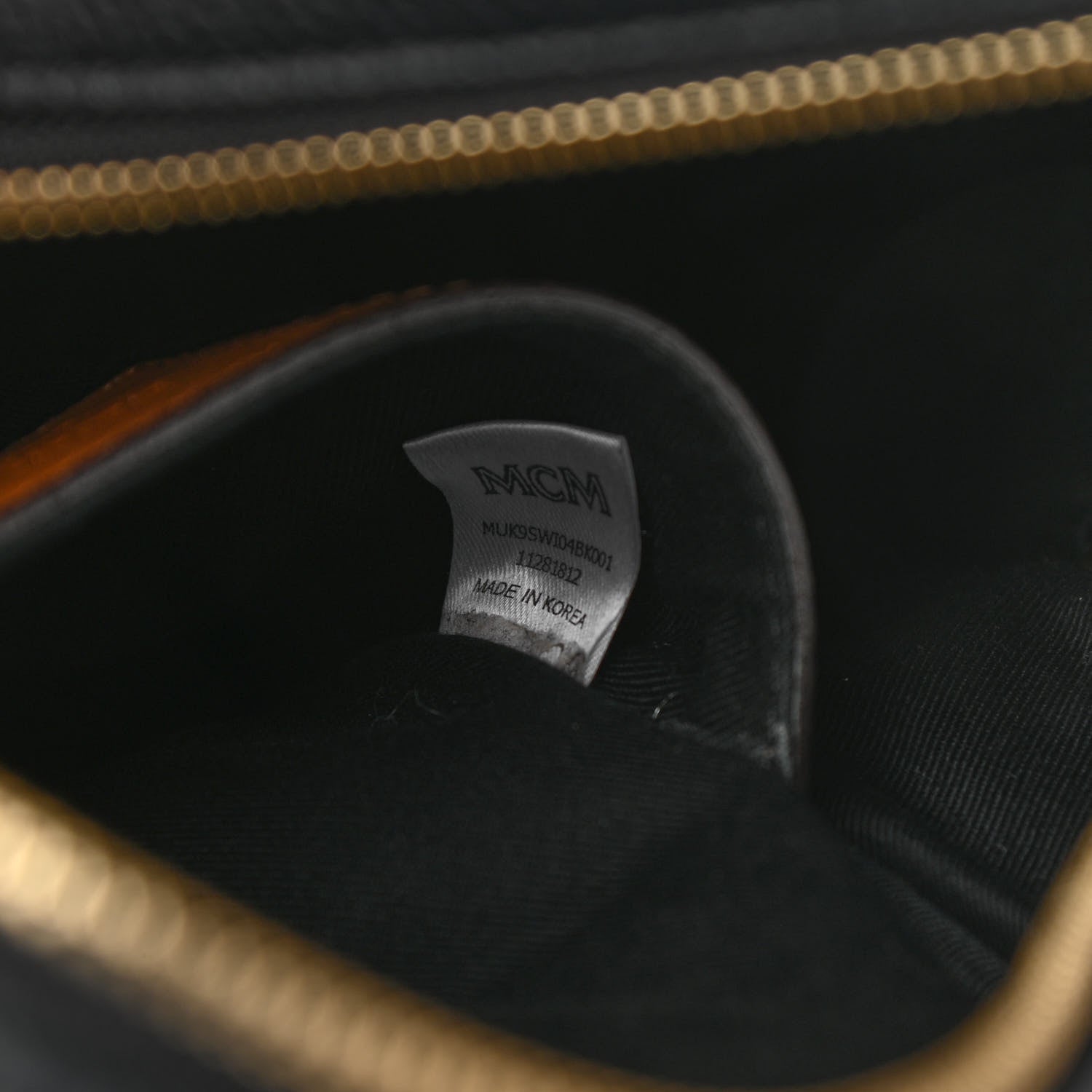 MCM Visetos Calfskin Medium Geonautic Backpack Black Cognac 7 of 13