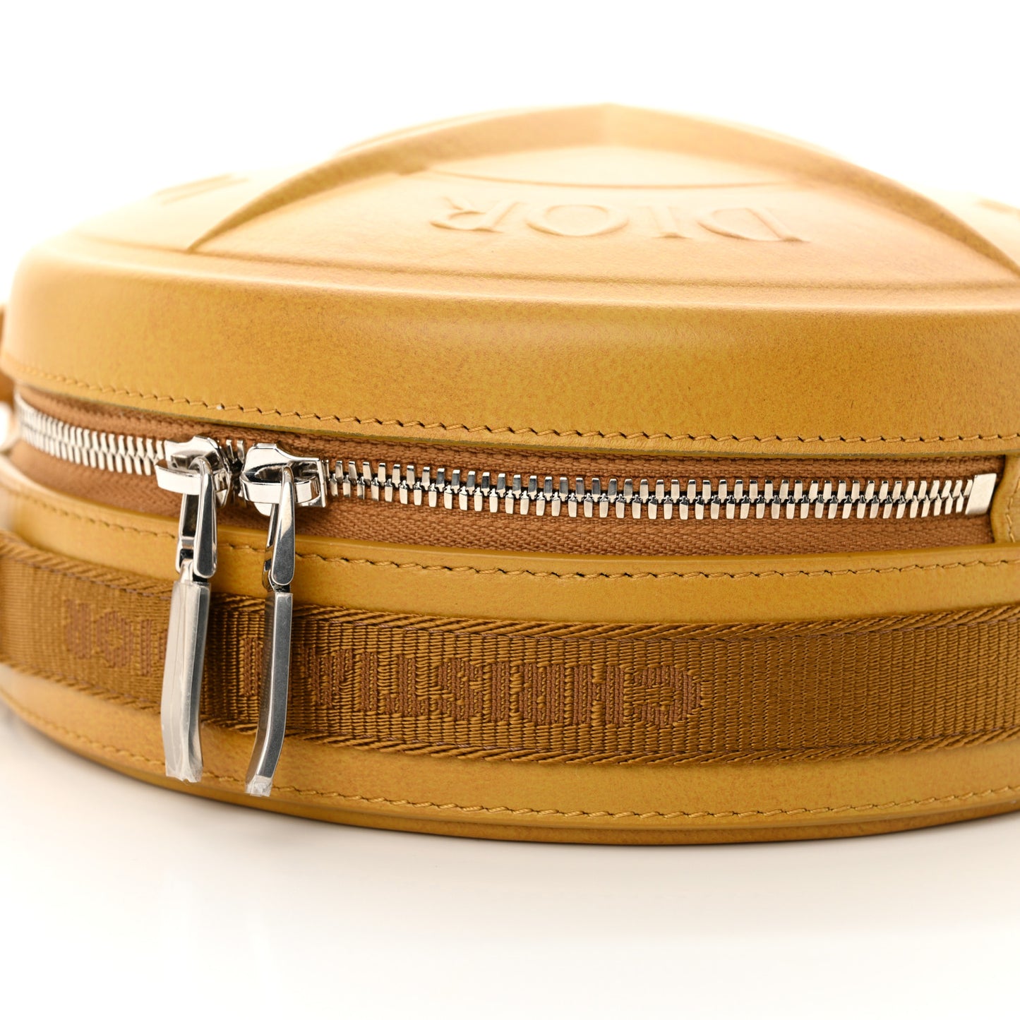 X STONE ISLAND Calfskin Mens Round Bag Tane Gold