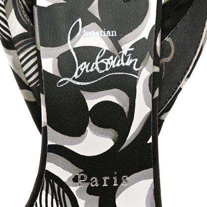 Christian Louboutin Crepe Satin Du Desert 100 Ankle Wrap Sandals 37.5 Black White 7 of 9