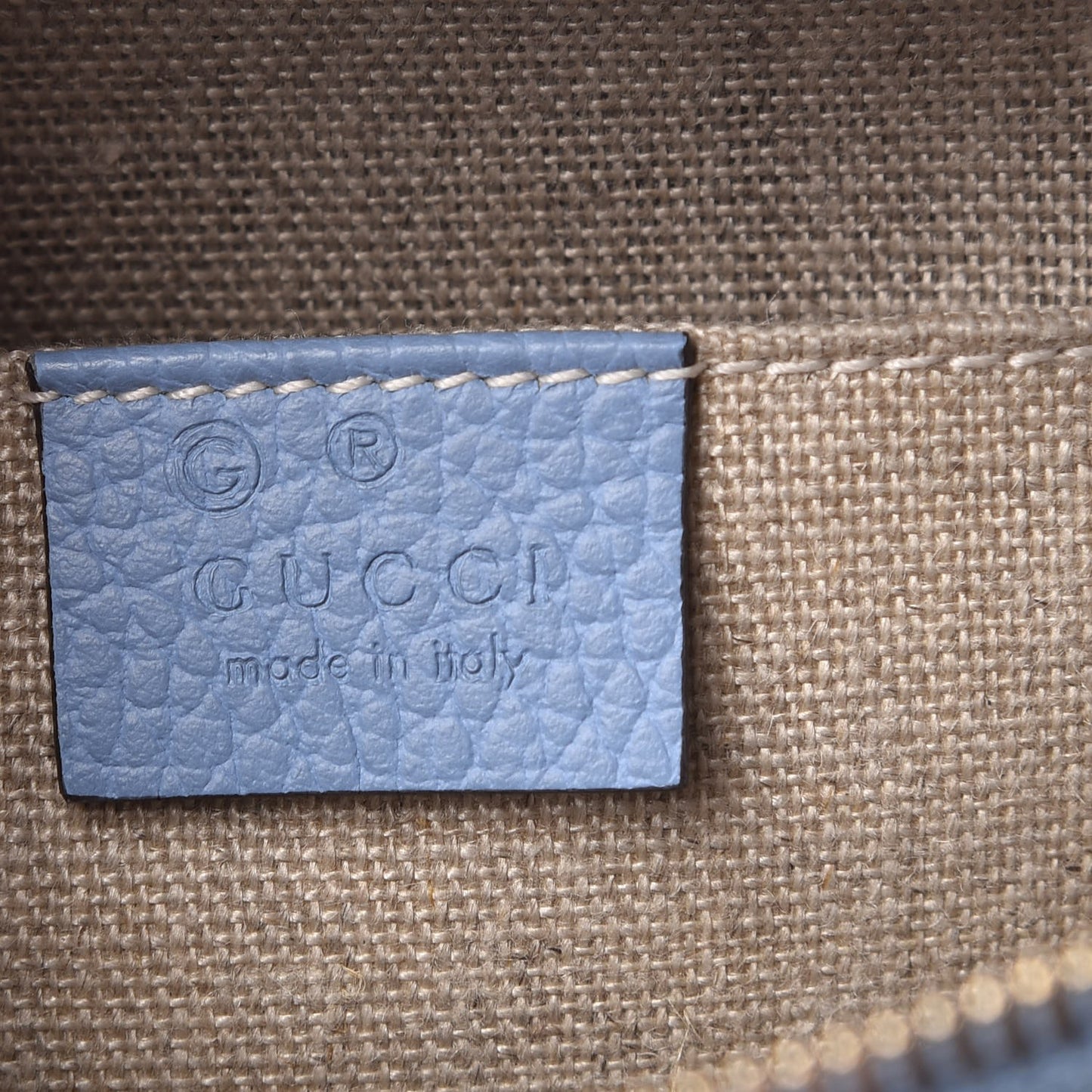 Dollar Calfskin Small GG Charm Dome Bag Mineral Blue