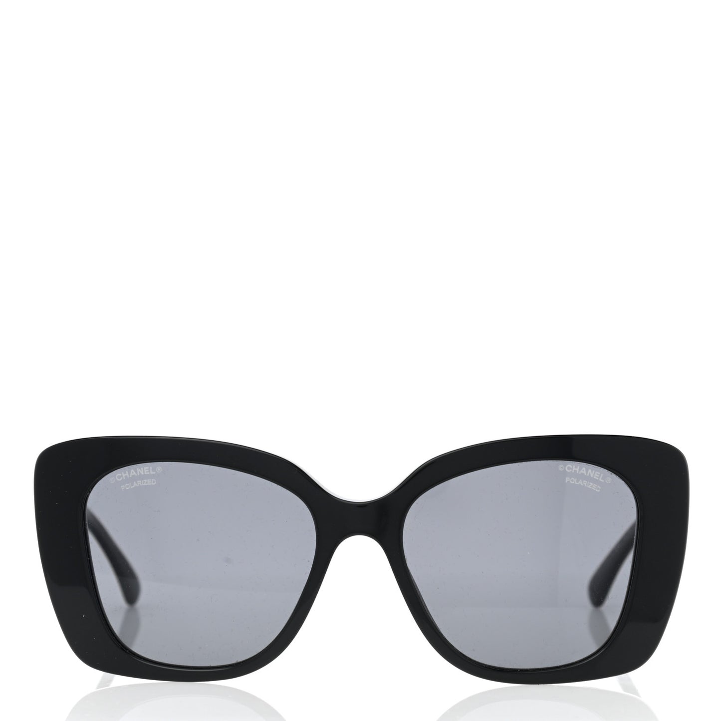 Acetate Strass Polarized Square Sunglasses 5422-B Black