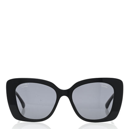 Chanel Acetate Strass Polarized Square Sunglasses 5422-B Black 2 of 8