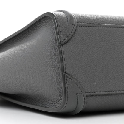 Celine Drummed Calfskin Nano Luggage Kohl 9 of 14
