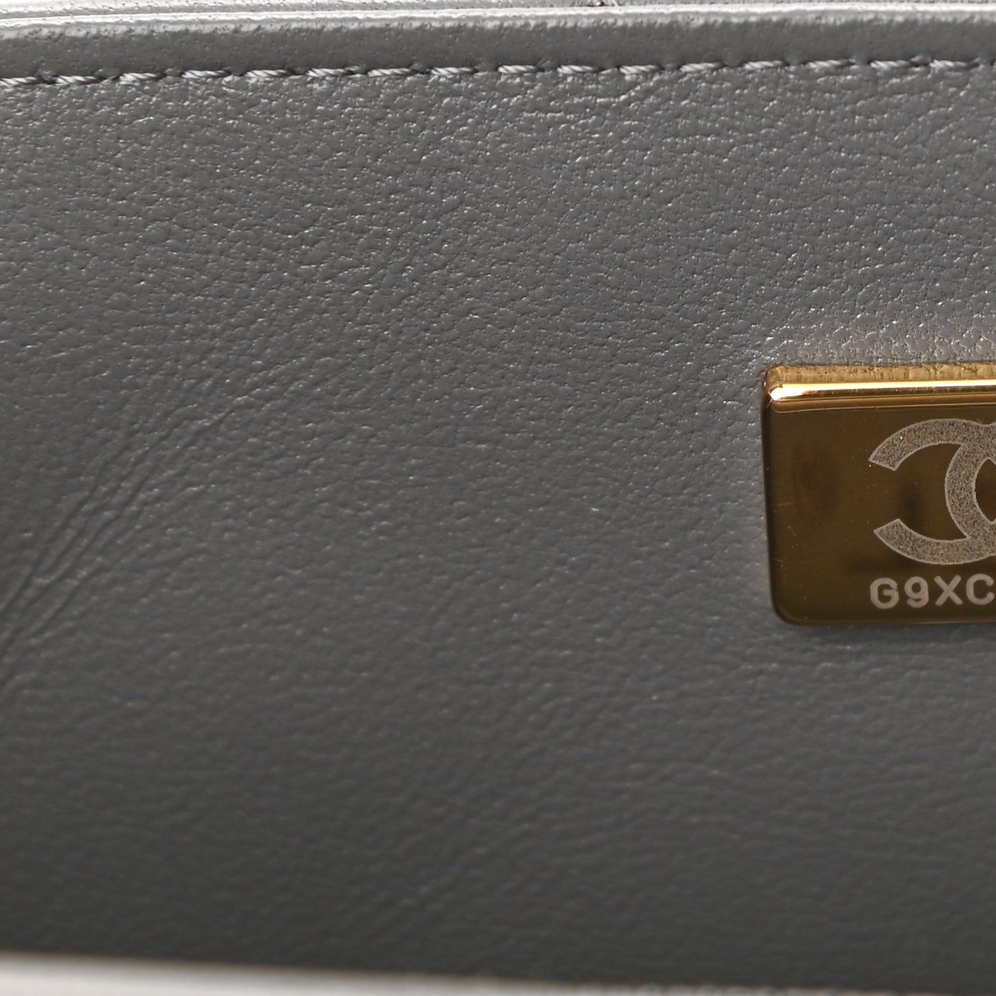 Lambskin Quilted Mini Rectangular Flap Dark Grey