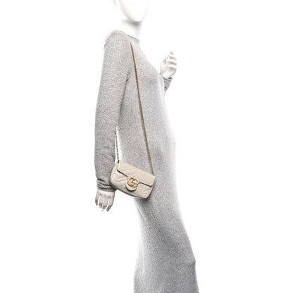 Gucci Calfskin Matelasse Super Mini GG Marmont Shoulder Bag Grey 2 of 10