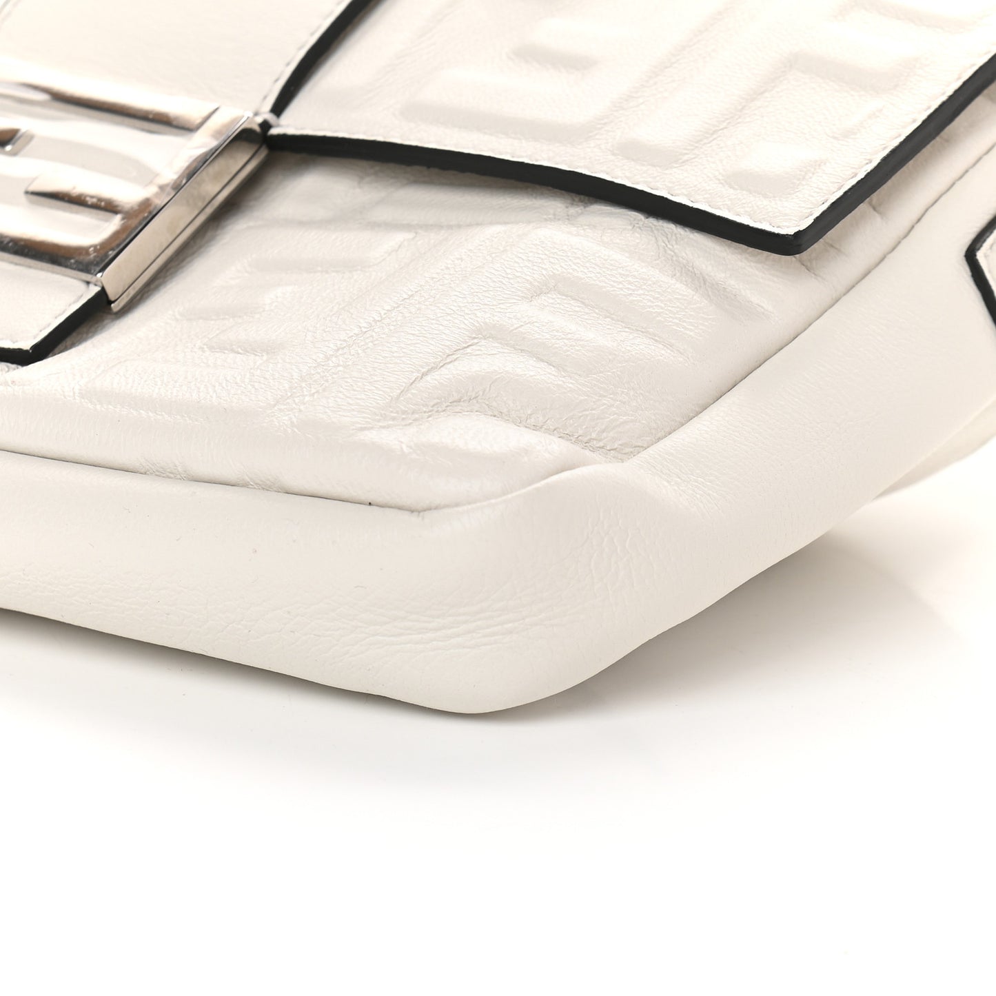 Nappa FF 1974 Embossed Belt Baguette Bag White