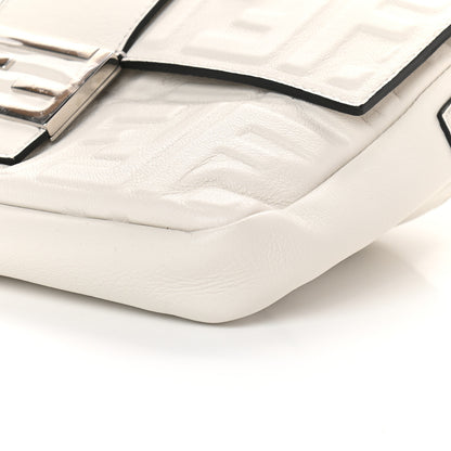 Fendi Nappa FF 1974 Embossed Belt Baguette Bag White 9 of 9