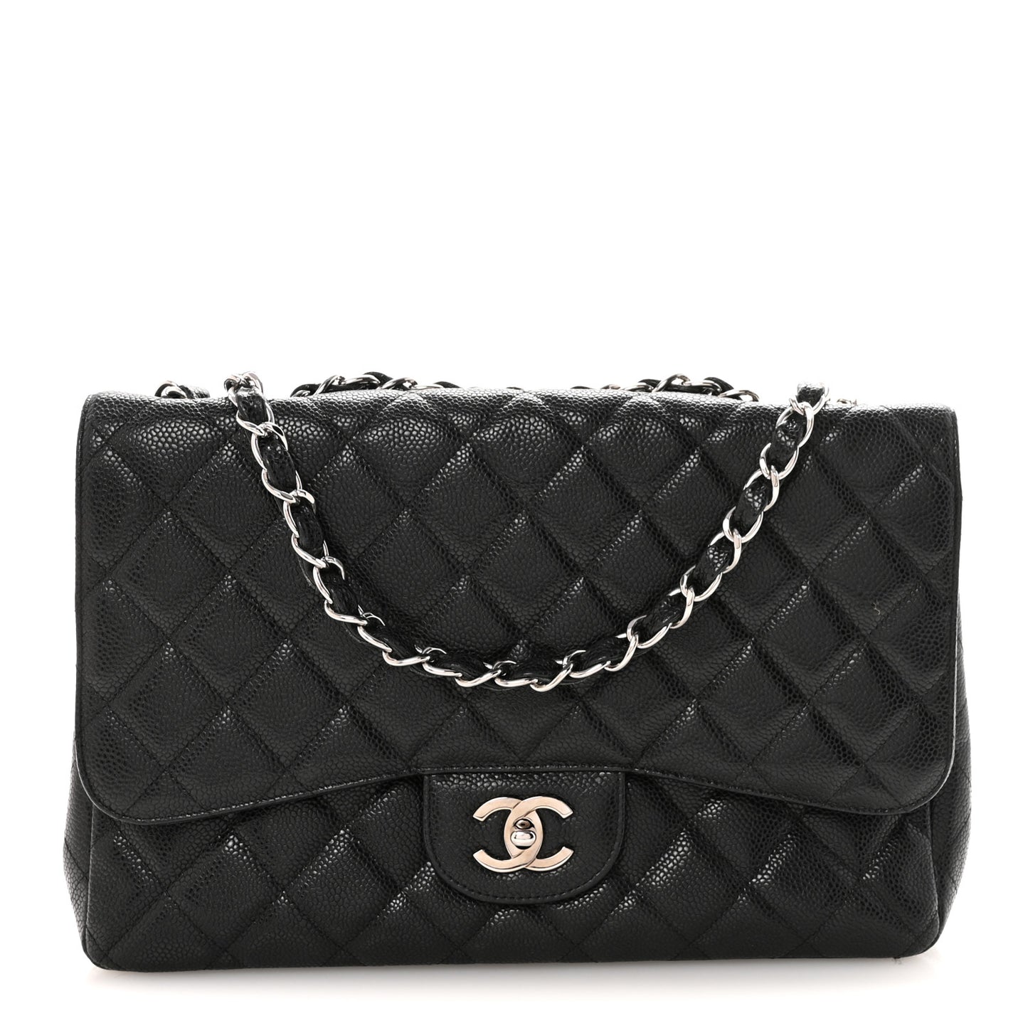Caviar Quilted Jumbo Single Flap Black