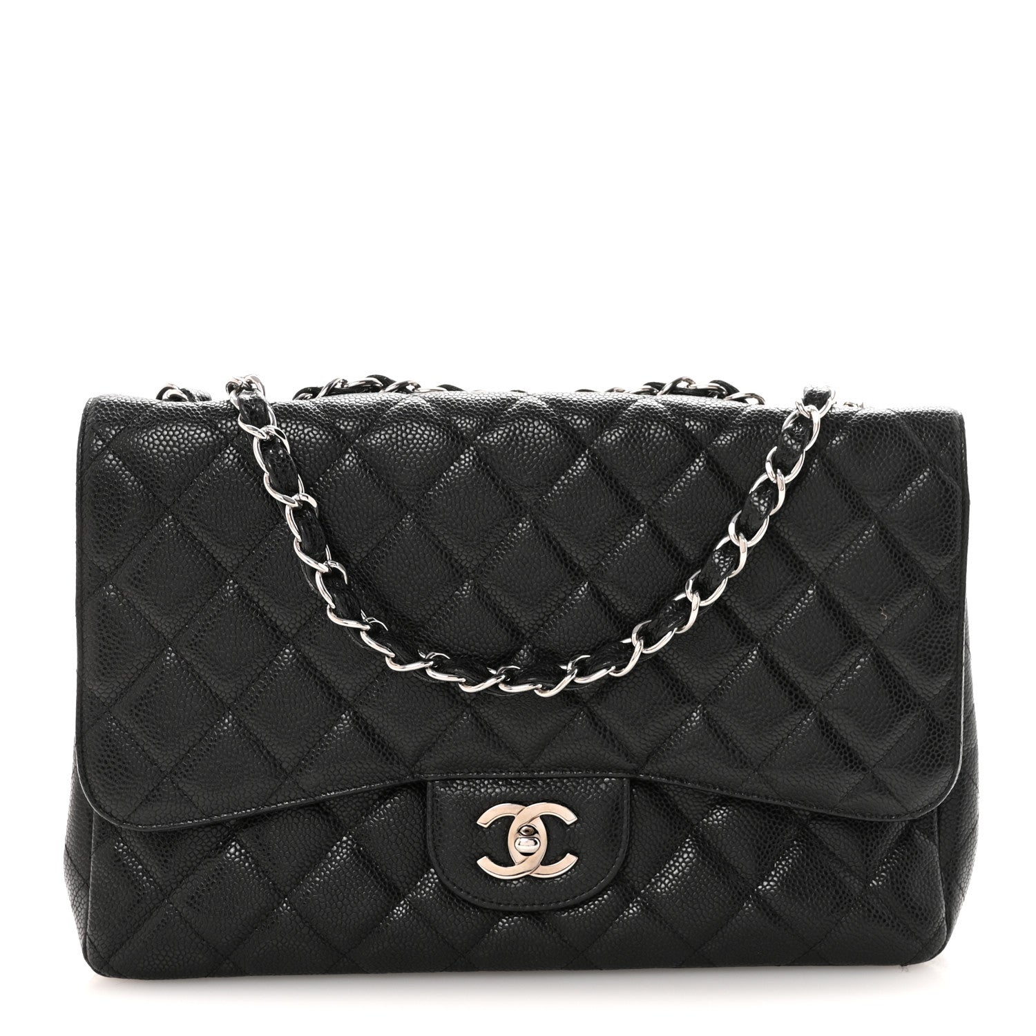 Chanel Caviar Quilted Jumbo Single Flap Black 1 of 9