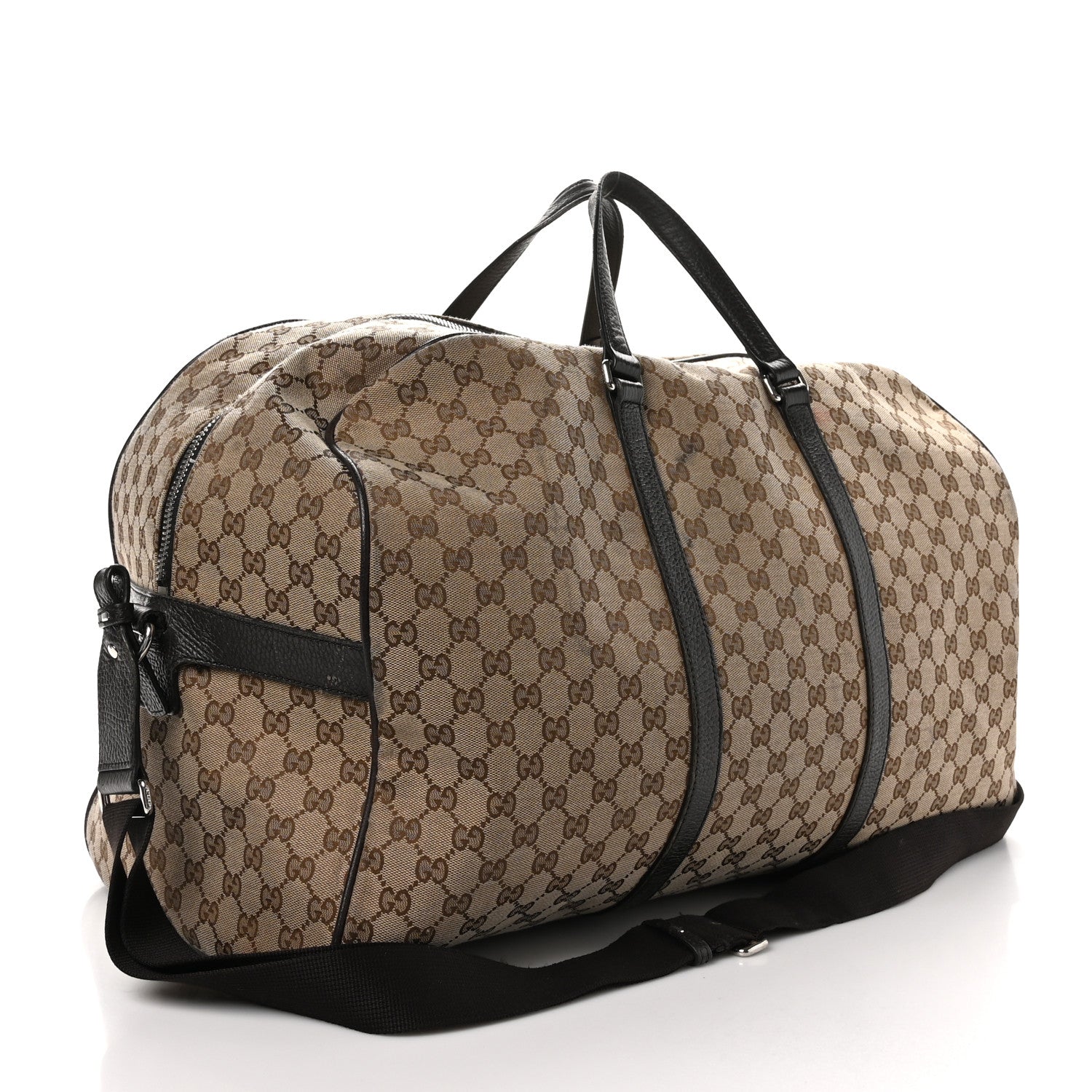Gucci Monogram Dollar Calfskin Large Boston Duffle Bag Beige Ebony Testa di Moro Marrone Scuro 2 of 16