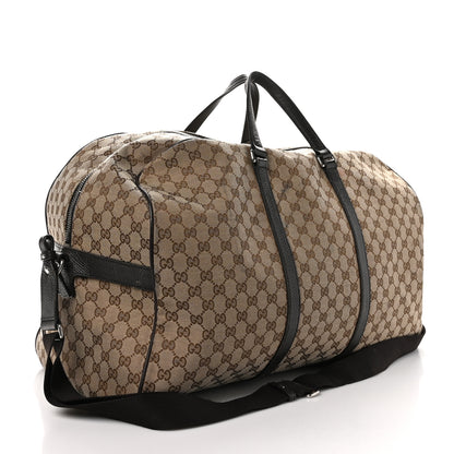 Gucci Monogram Dollar Calfskin Large Boston Duffle Bag Beige Ebony Testa di Moro Marrone Scuro 2 of 16