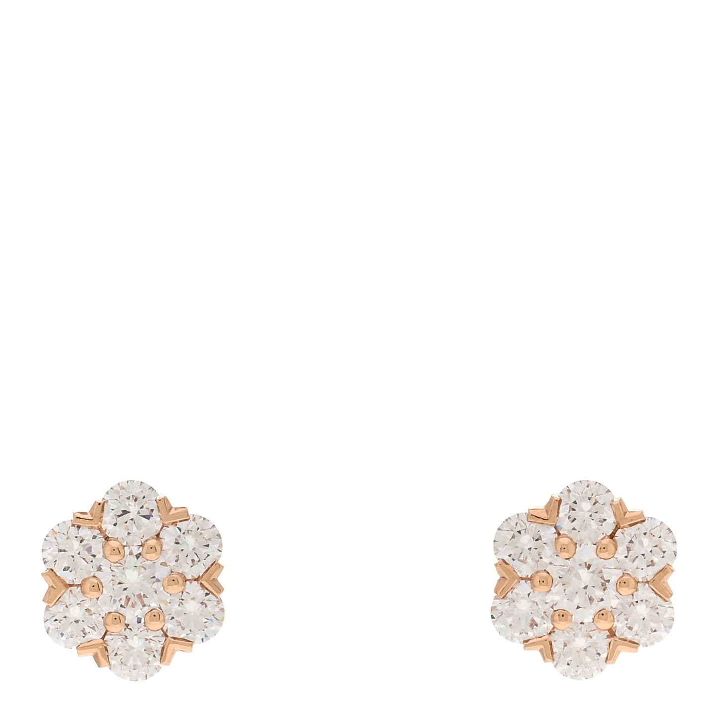 18K Rose Gold Diamond Fleurette Earrings
