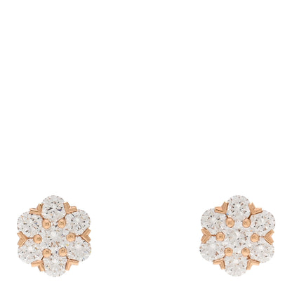 Van Cleef & Arpels 18K Rose Gold Diamond Fleurette Earrings 1 of 5