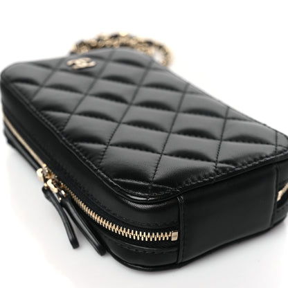 Chanel Lambskin Quilted Zip Phone Case Black 7 of 8