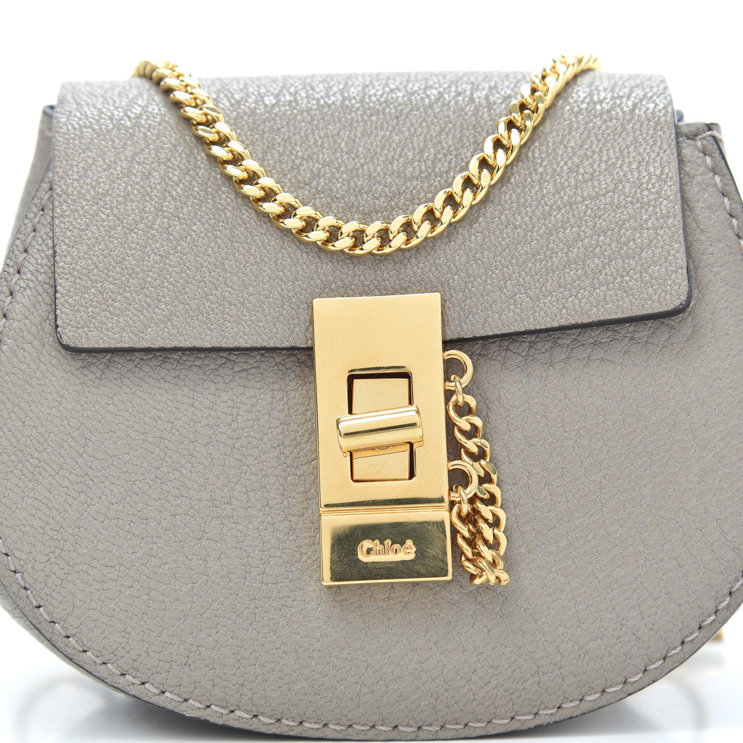 Chloe Grained Lambskin Mini Drew Crossbody Backpack Motty Grey 7 of 9