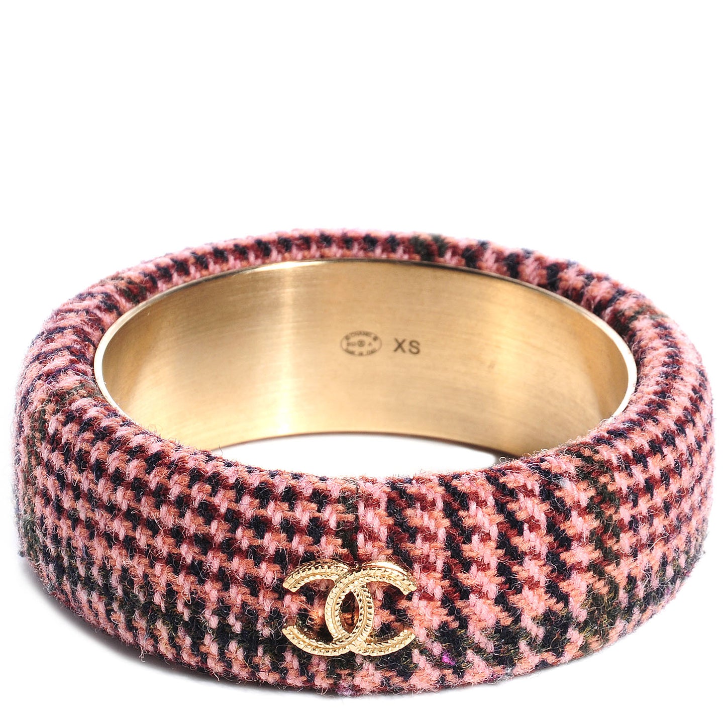 Tweed CC Wide Bangle XS Pink