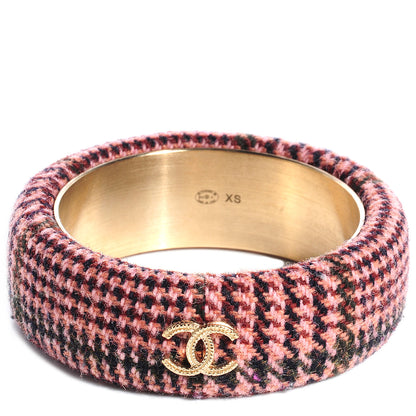Chanel Tweed CC Wide Bangle XS Pink 1 of 5