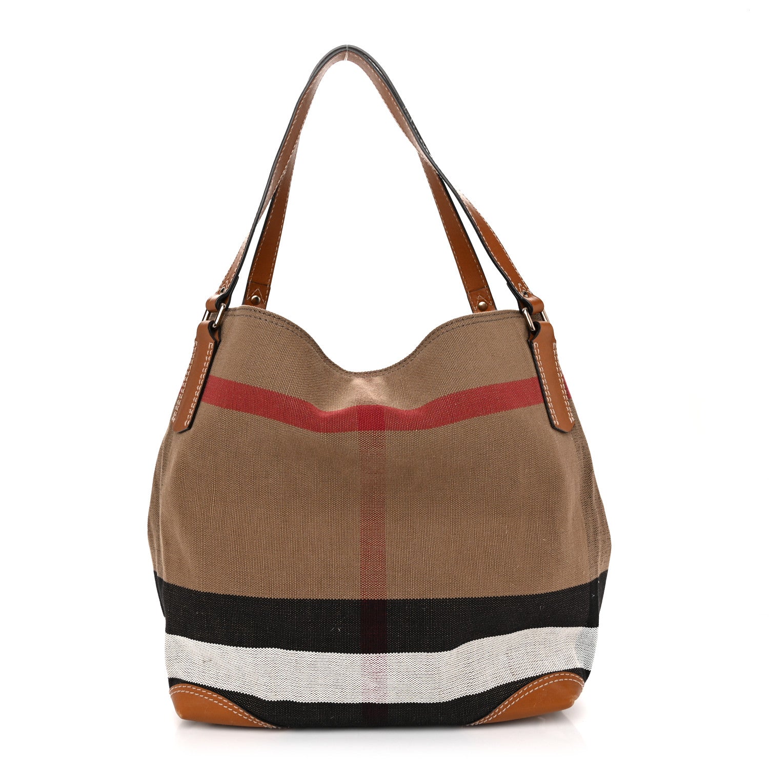 Burberry Canvas Mega Check Medium Maidstone Saddle Brown 1 of 12
