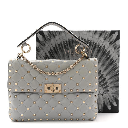 Valentino Garavani Nappa Medium Rockstud Spike Shoulder Bag Pastel Grey 12 of 12