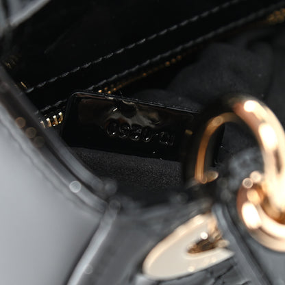 Christian Dior Patent Cannage Mini Lady Dior Black 7 of 9