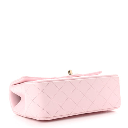 Chanel Lambskin Quilted Mini Top Handle Rectangular Flap Light Pink 4 of 11