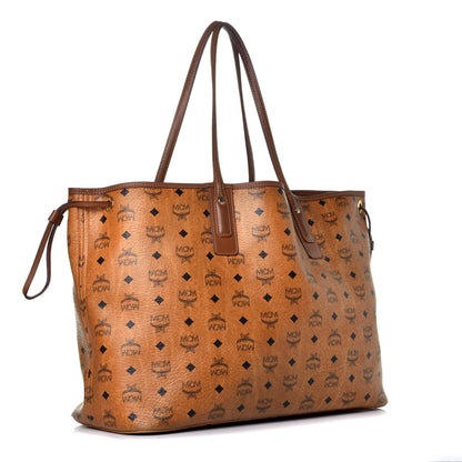 MCM Visetos Large Liz Reversible Shopper Tote Cognac 5 of 17
