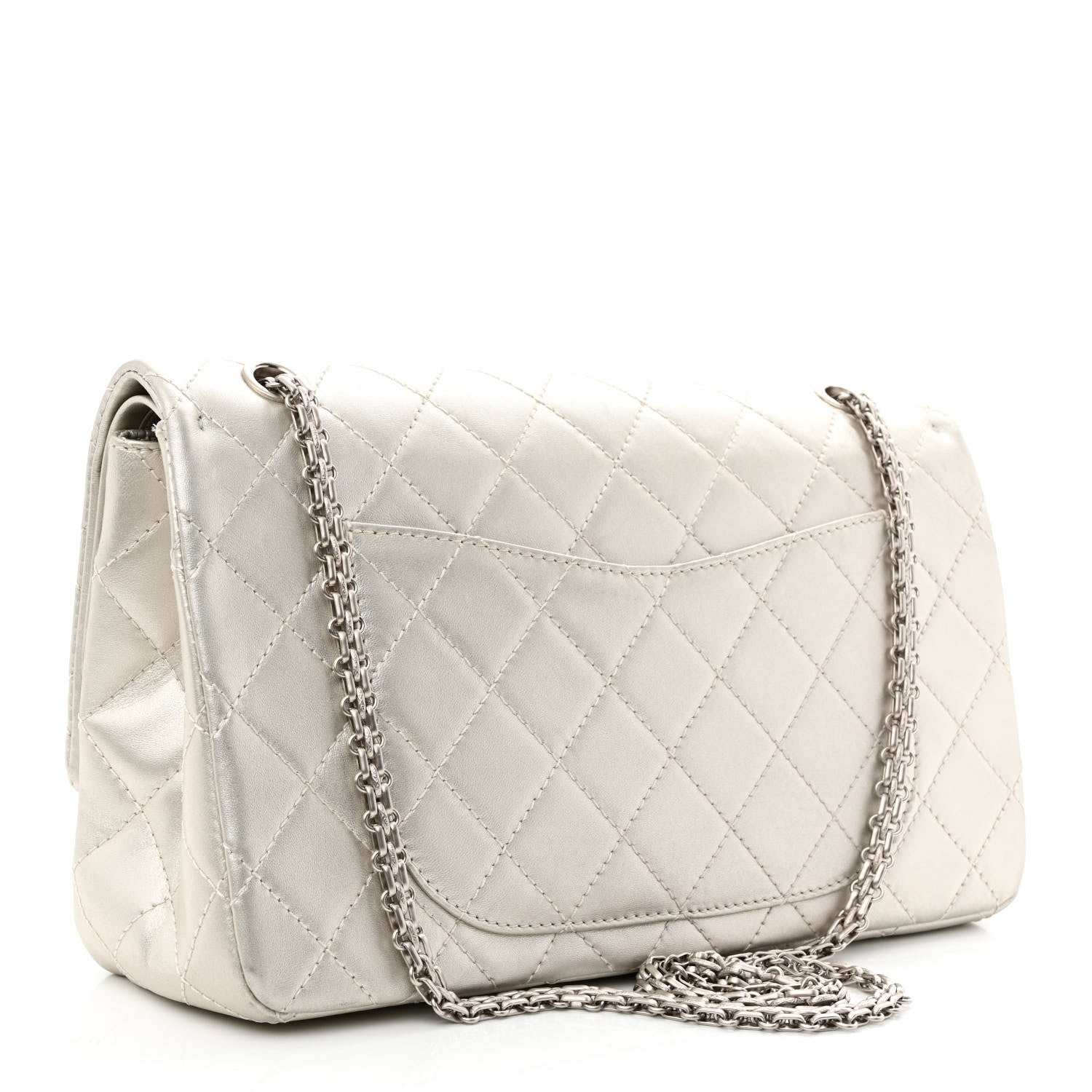 Chanel Metallic Lambskin Quilted 2.55 Reissue 227 Flap Silver 3 of 12