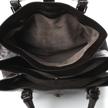 Bottega Veneta Soft Crocodile Fume Medium Roma Tote Edoardo 5 of 10