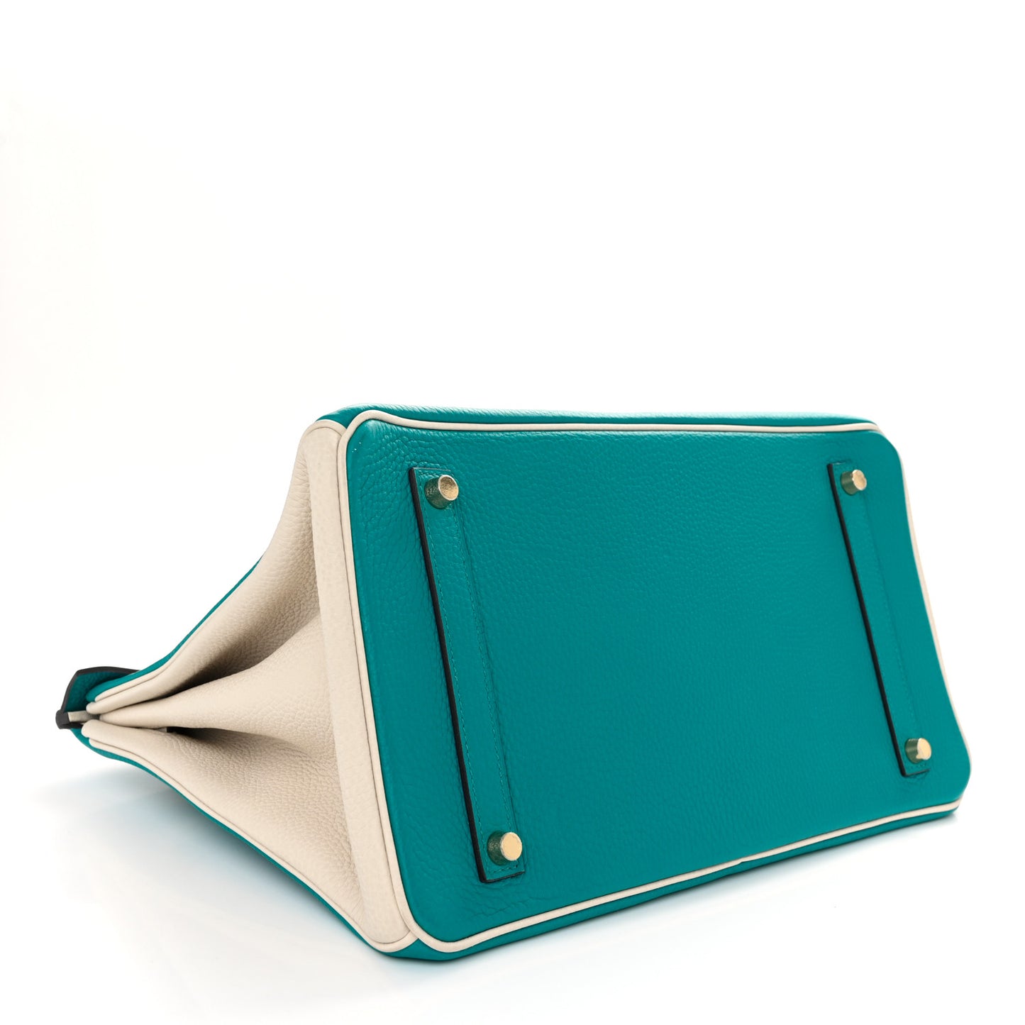 Taurillon Clemence Horseshoe Birkin 35 Bleu Paon Beton