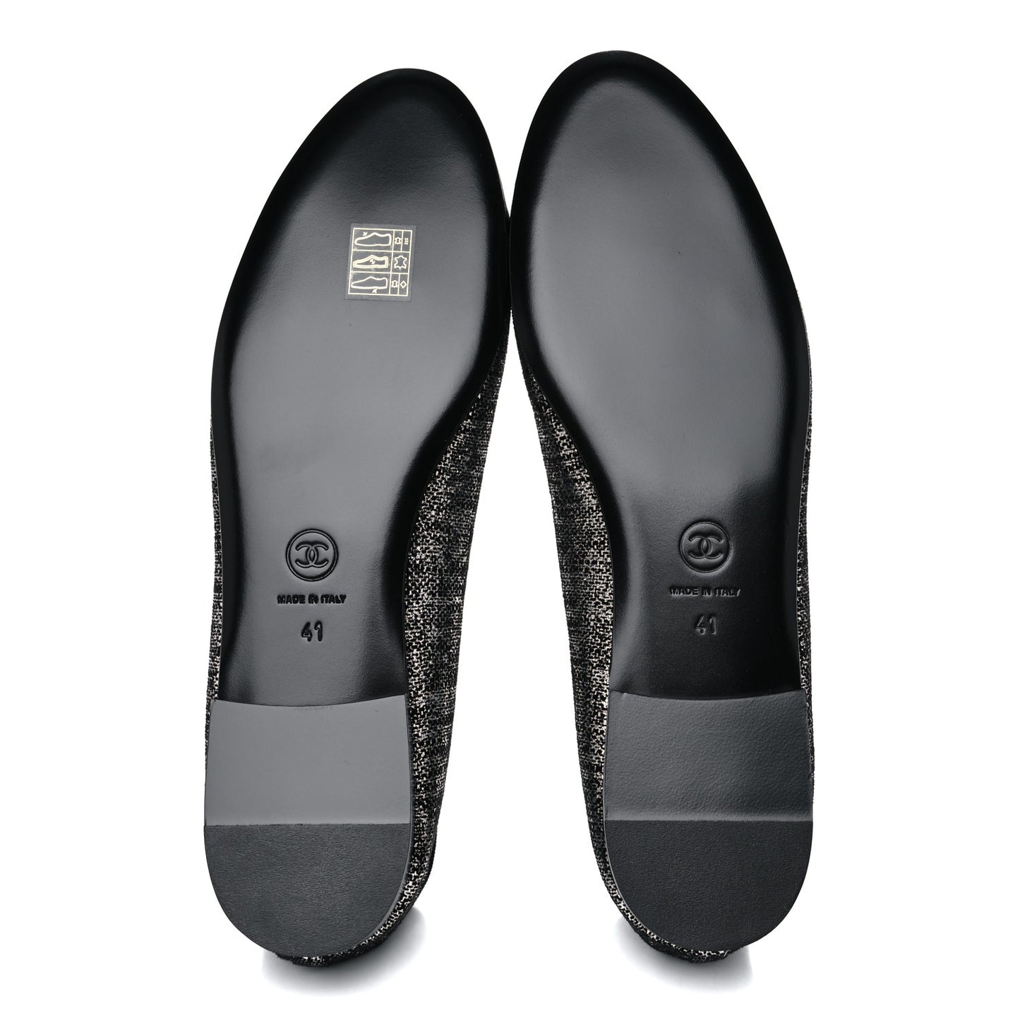 Suede Kidskin Grosgrain Cap Toe Ballerina Flats 41 Silver Black