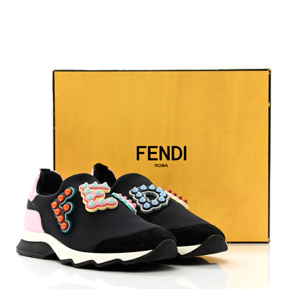 Fendi Neoprene Studded Fun Fair Scuba Sneakers 38 Pink Multicolor 16 of 16
