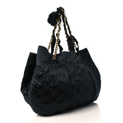 Lanvin Satin Quilted Shoulder Bag Black 3 of 10
