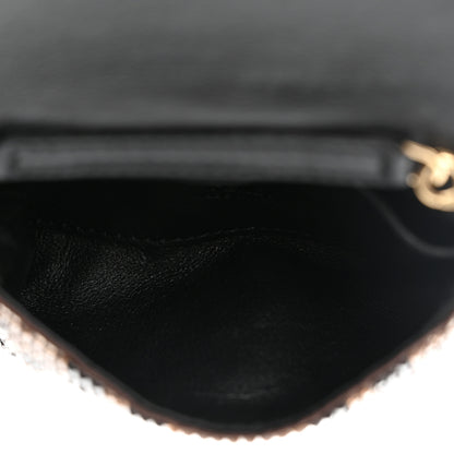 Fendi Crystal Vitello King FF Beaded Nano Baguette Charm Moro Black 5 of 11