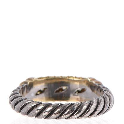 David Yurman Sterling Silver 18K Gold Yellow Sapphire Ring 52 6 3 of 5